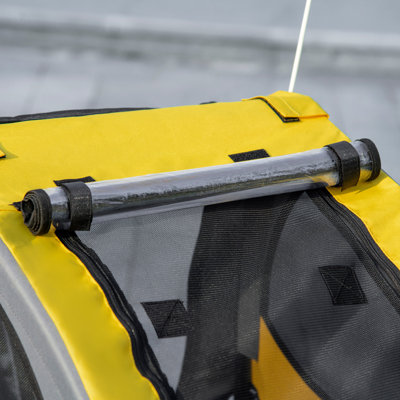 Remorque de vélo pour chien, chariot de vélo pour animal de compagnie avec cadre en acier