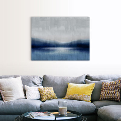 " Abstract Landscape Indigo Lake 2 " by David Moore Painting Print