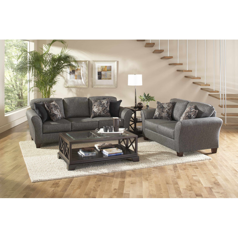 Canapé à accoudoirs arrondis 87 po Dewald, Gris
