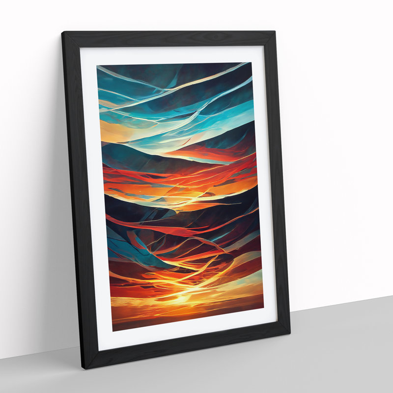 Sunset No.3 - Single Picture Frame Print, Black , 64cm H x 46cm W x 2cm D