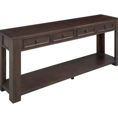 Rectangular Console Table In : Stylish Entryway Option Table: 4 Drawers & Fixed Lower Shelf