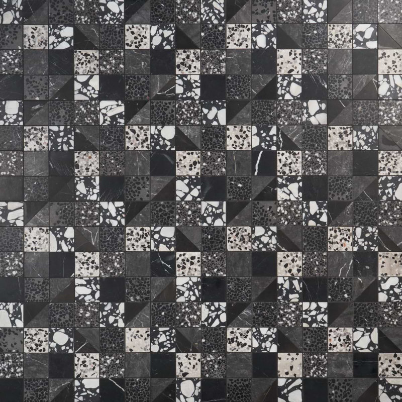Elizabeth Sutton Artem Mosaic Tile, Raven Black;Gray
