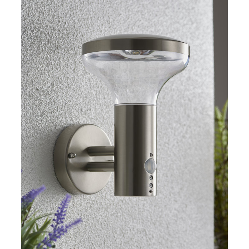 Halen Stainless Steel 23.8cm H Integrated LED Outdoor Armed Sconce