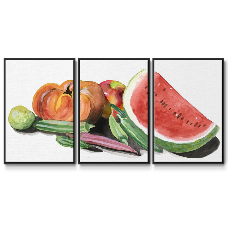 Farmers Market II 3 pièces, H 40 po x l 78 po x P 2 po, Noir