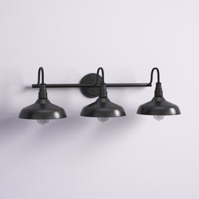 Kwak 3- Light Dimmable Matte Black Vanity Light