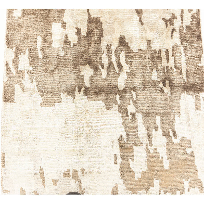Modern One-of-a-Kind Runner 2'6" X 12'6" Hand Knotted Area Rug