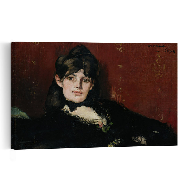 Berthe Morisot Reclining, 1873 Abstract Contemporary Wall Art Print by Edouard Manet - 1 Piece Wrapped Canvas Wall Art