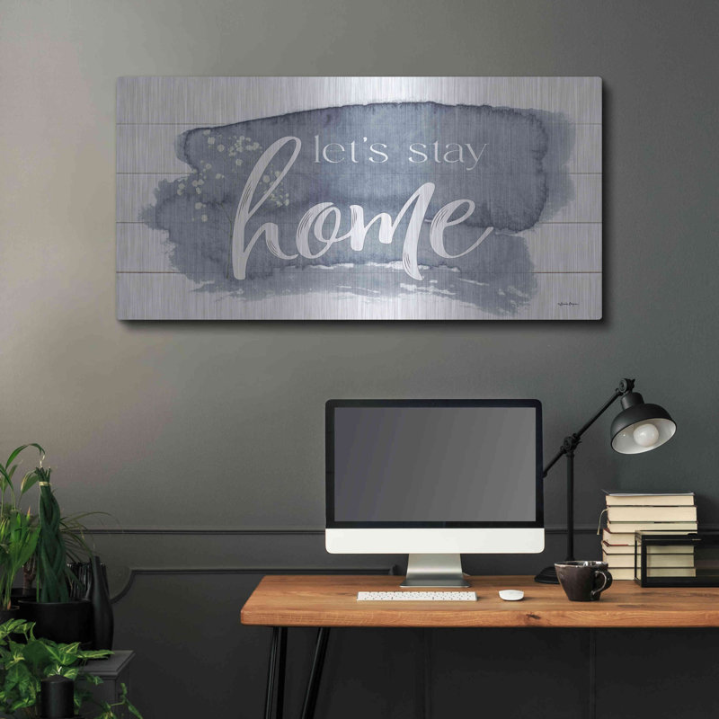 «Let's Stay Home 2» par Susie Boyer, art mural en métal, 24 po x 12 po, H 24 po x l 48 po