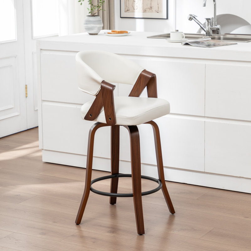 Tabouret de comptoir pivotant Ayala, White