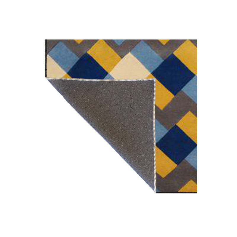 Tapis jaune lavable à motif géométrique, Sous-tapis rectangulaire de 3 pi 3 po x 4 pi 11 po