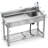 49" Stainless Steel Freestanding Utility Sink With Hot/cold Faucet, Drainboard, Laundry Sinks Perfect For Laundry, Kitchen, Garage, Courtyard