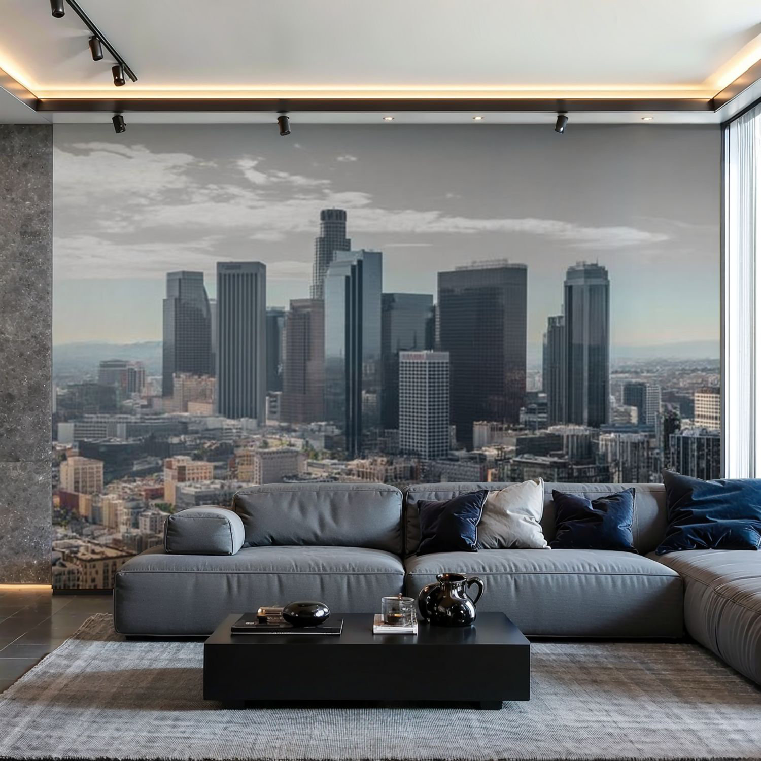 Latitude Run® Peel and Stick Wallpaper Wall Mural Skyline Wall Art Self ...