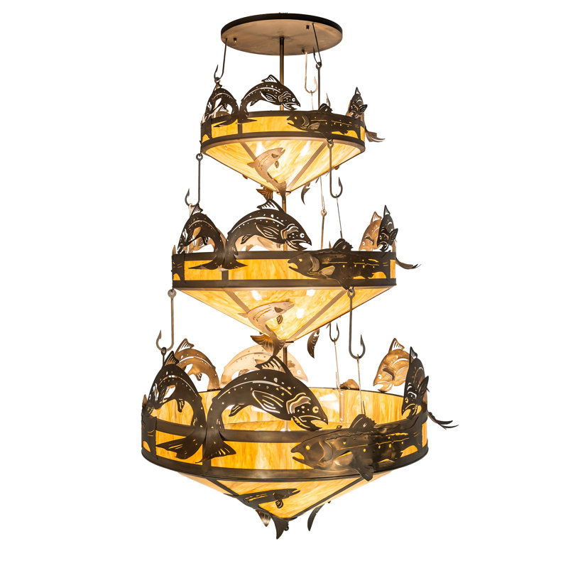 18 - Light Dimmable Tiered Chandelier