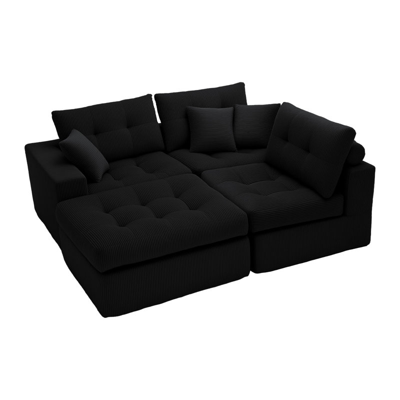 Canapé modulaire en velours côtelé Compression