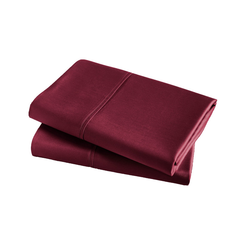 Luxury 700 Thread Count Certified Egyptian Cotton Sateen Pillowcase, King, Burgundy