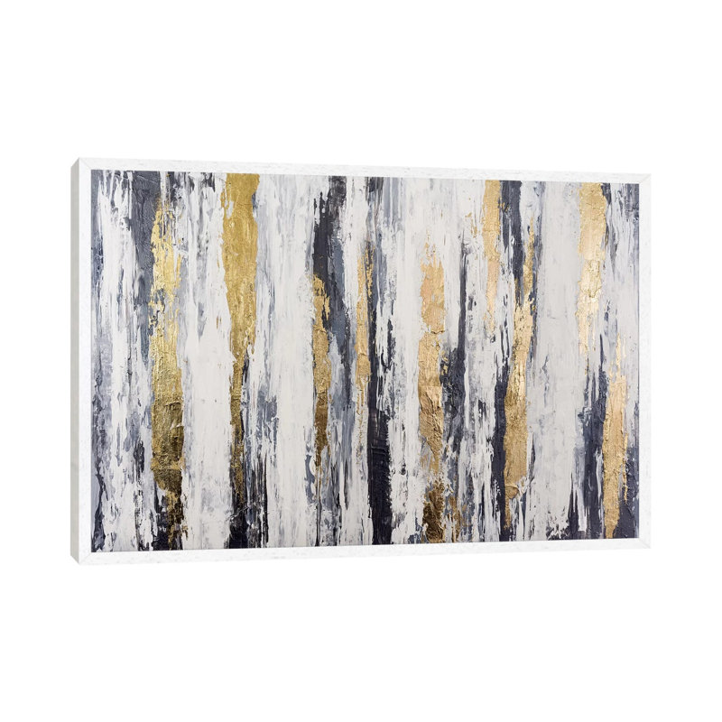 Parallelism by Nikki Chauhan - Painting on Canvas, 66.04 cm H x 45.72 cm W, White Framed