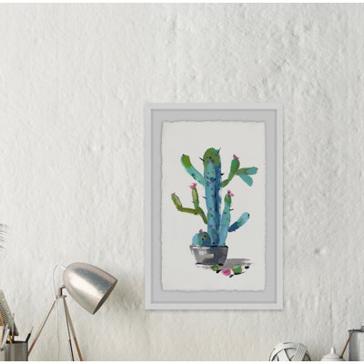Little Blue Cactus - Single Picture Frame Print