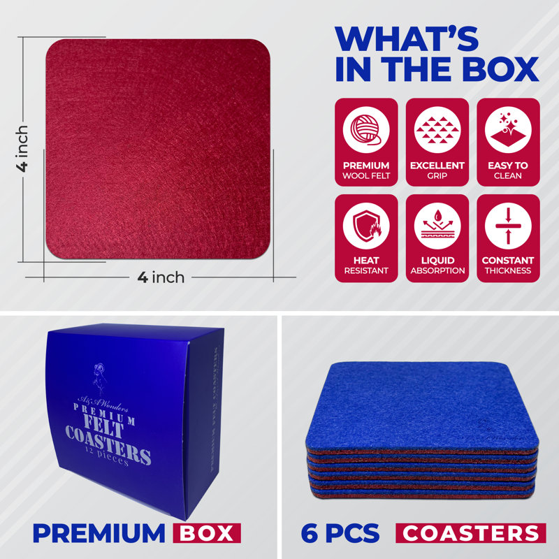 Amarone Square 6 Piece Coaster Set