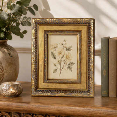 Vintage Ornate Gold Picture Frame Wall or Tabletop Display