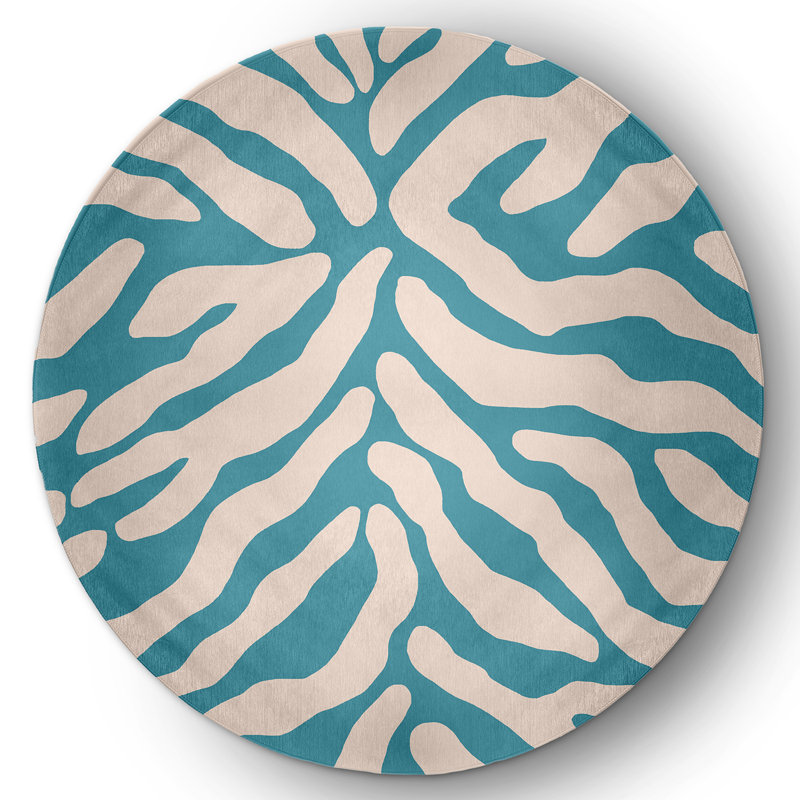 Sonie Chenille Animal Print Indoor Rug, Round 5'