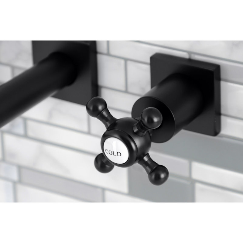 Robinet de salle de bain mural Metropolitan, Noir mat