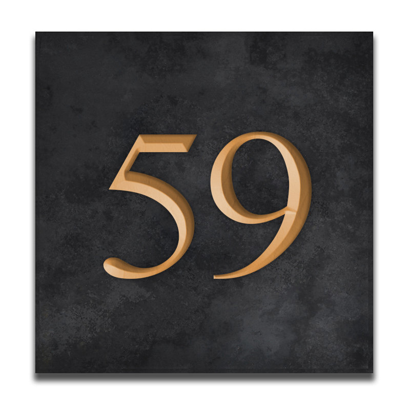 Velia 17.78cm H Stone House Number, 59, Gold