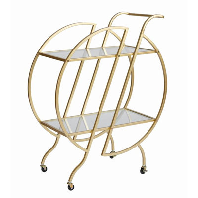 Chariots de bar Gold pour le chariot de service Home Bar