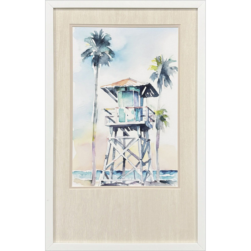 Boho Beachy, art encadré bleu
