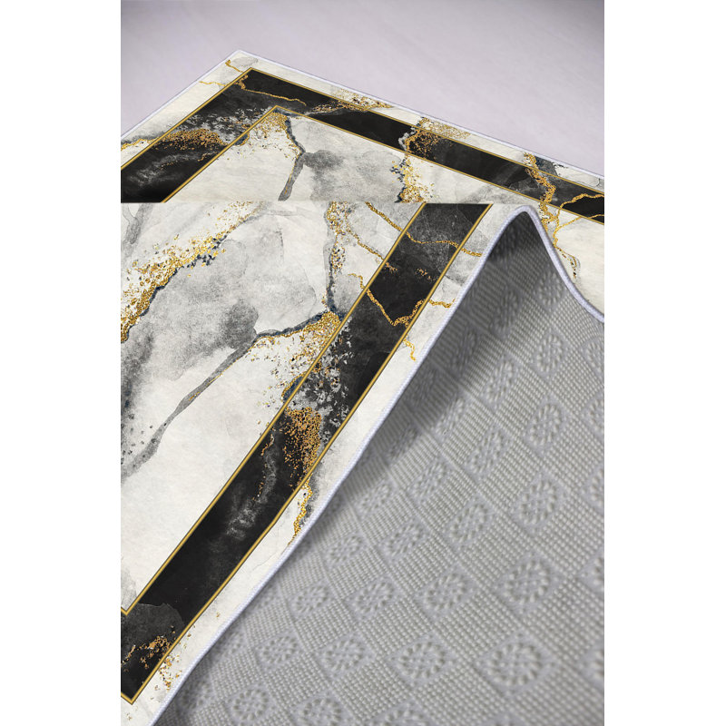 Elegant Muticolor Carpet (4 x 6 ft), 100% Polyester, 650 g/m² | Pile Height: 0.2 in, Digital Printing, Antibacterial, Eco-Friendly, Non-Slip PVC Dot Underside | Machine Washable, Perfect for Living Room & Bedroom Décor