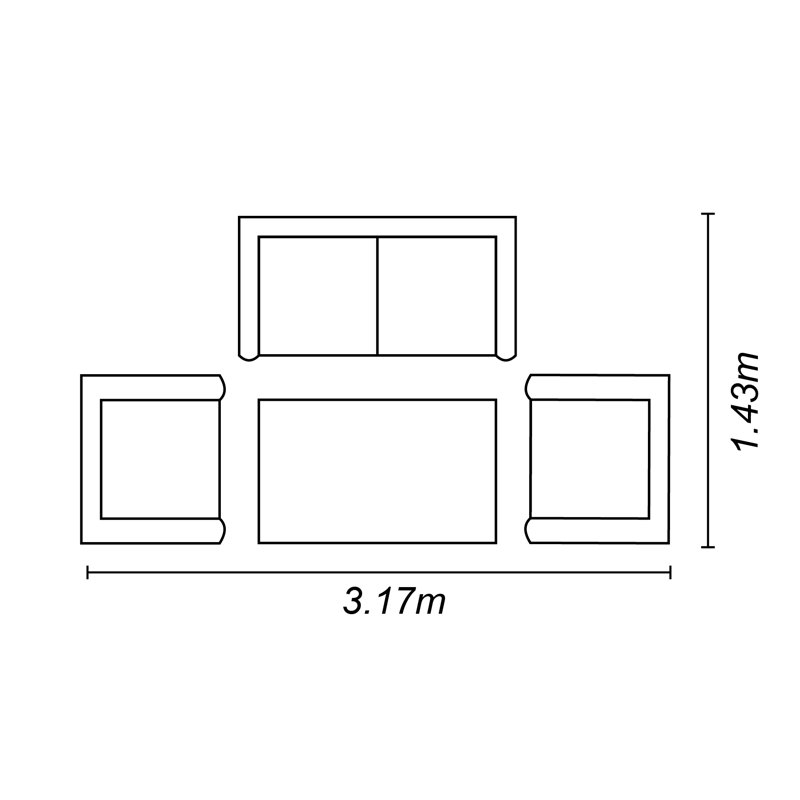 Aaban Midori Five Seat Lounge Set