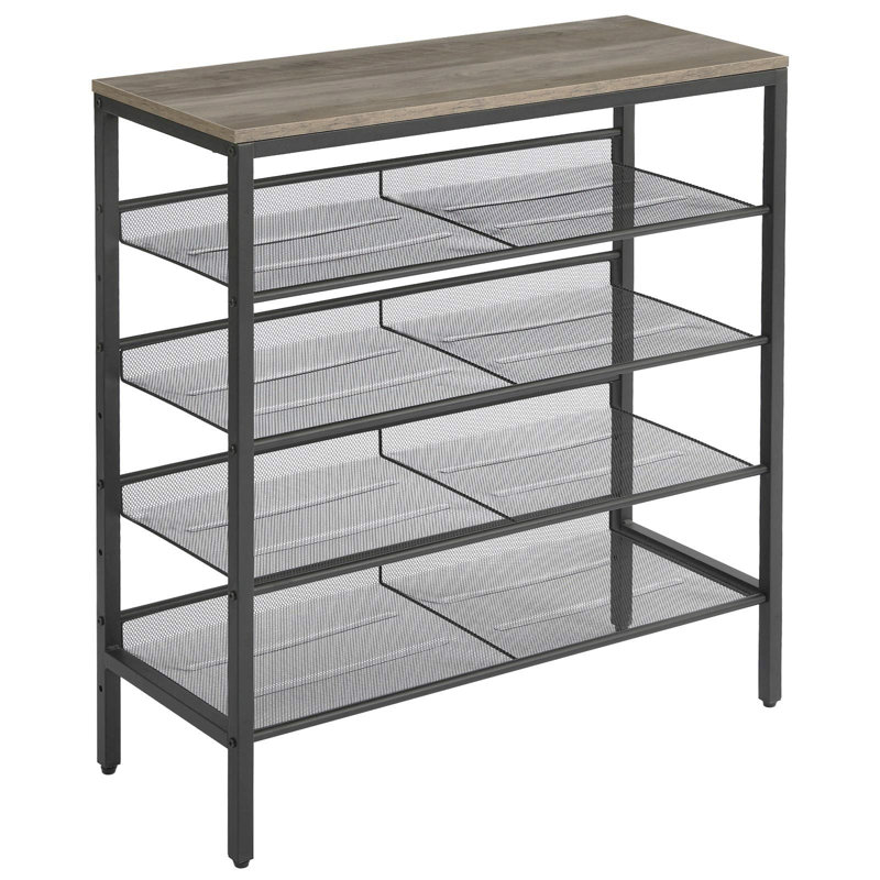16 Pair Shoe Rack, Gray