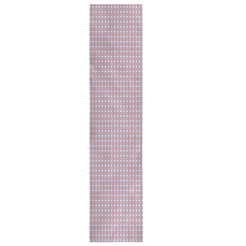 Chemin de table à carreaux fêtes hol, L 90 po x l 16 po, Rose clair / Bleu clair, Mélange de coton