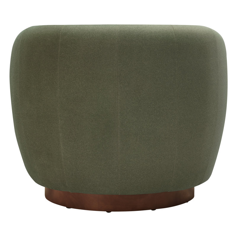 Fauteuil demi-tonneau pivotant rembourré Marcy, Velours forêt Vesper, Dark Brown