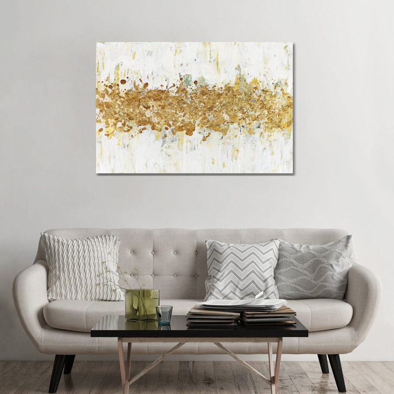 Speckles Of Gold by Nikki Chauhan - Print, Wrapped Canvas, No Mat, 32" H x 48" W x 1.5" D