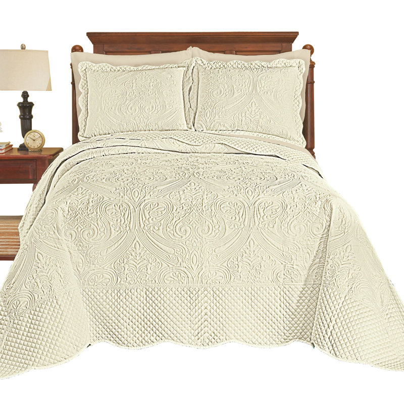 Couvre-lit surdimensionné Luxe, Crème, Ensemble de courtepointe très grand