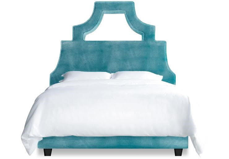 Natalie Upholstered Standard Bed, Full, Zeros Turquoise