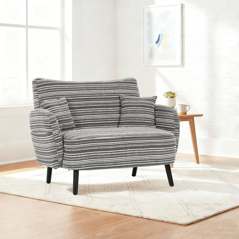Fauteuil d'appoint rembourré Mid-Century, Gris foncé