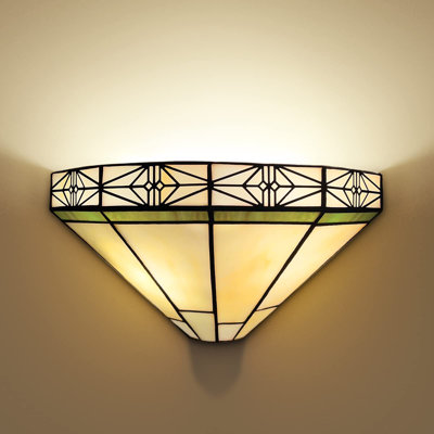 Applique murale de style vintage en vitrail de 12 po de large Tiffany