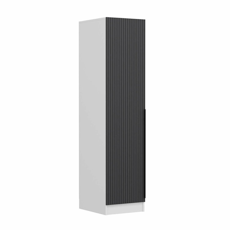 Elina Manufactured Wood Wardrobe, 210cm H x 45cm W x 52cm D, White/Black