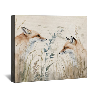 Toile tendue sur toile Foxes In Grass