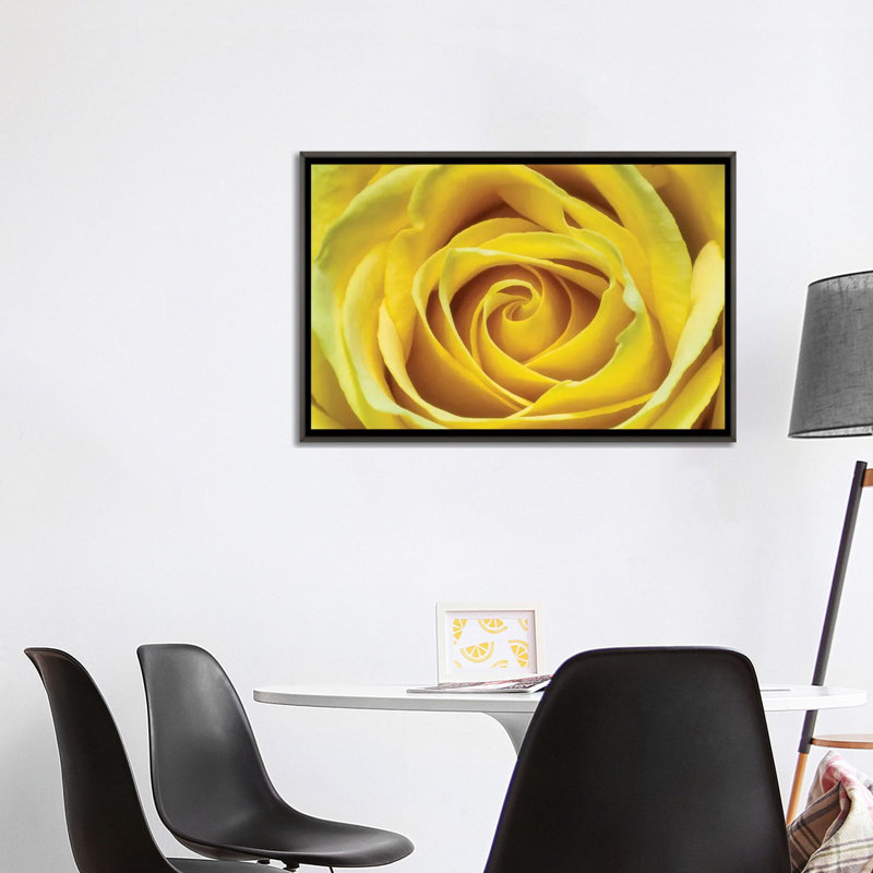 " Yellow Rose " by Glauco Meneghelli, No Mat, 26" H x 40" W x 1.5" D, Dark Rustic Wood Framed