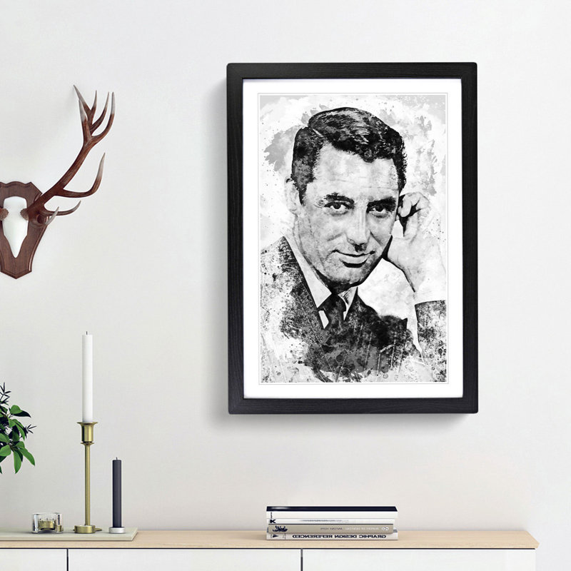 Cary Grant in Abstract - Picture Frame Graphic Art Print, Black Framed, 87cm H x 62cm W x 2cm D