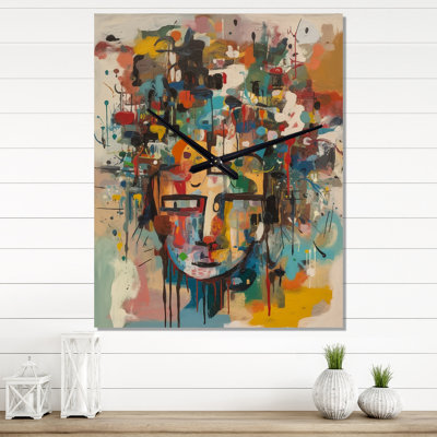 Janelisse - Horloge murale abstraite à encre liquide