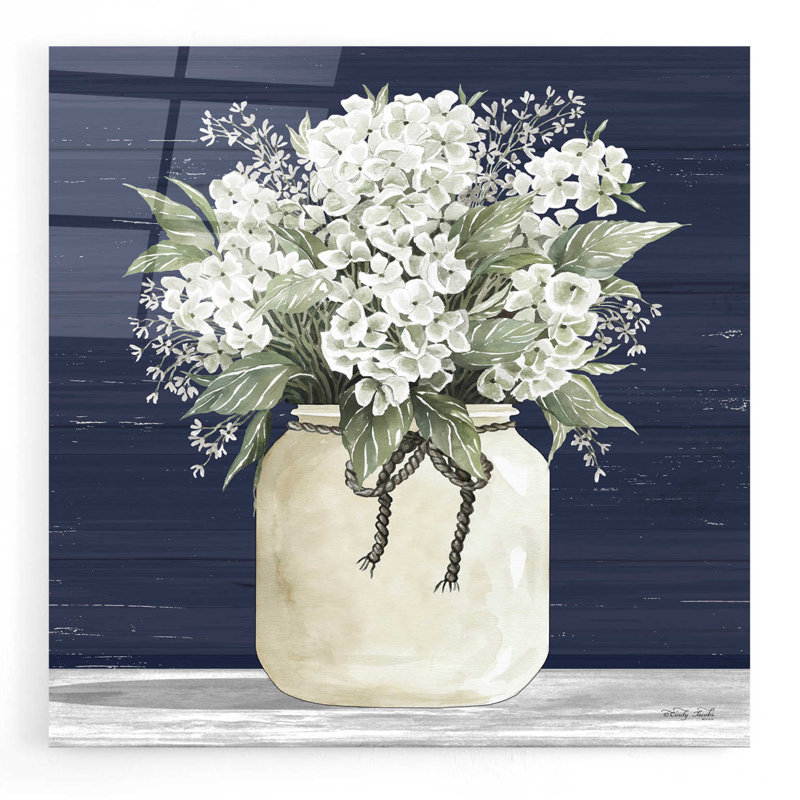 «White Flowers II» par Cindy Jacobs - impression sans cadre, H 12 po x l 12 po x P 0,13 po