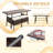 Rectangular Wood Wicker Outdoor Dining Table , 55'' in. W 25.9'' in. D