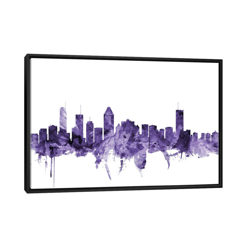 « montréal, canada horizon » par michael tompsett, impression sur toile tendue, H 18 po x l 26 po x P 1,5 po, Pas de tapis