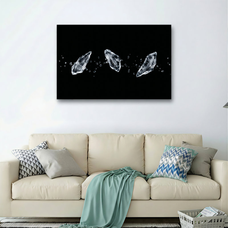 «Ice Crystals», reproduction d'art sur toile, ensemble de 1, 28"H x 40"W, Toile tendue