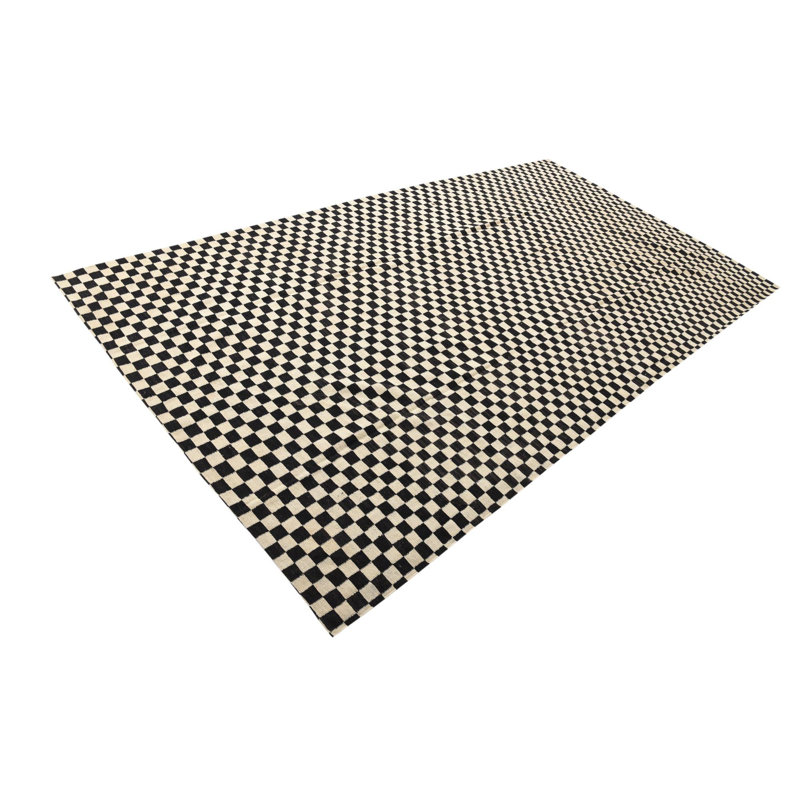 Tapis 8 pièces noir et blanc