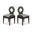 Chaise d'appoint noire à dossier solide (ensemble de 2)