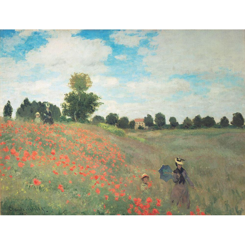 Art sur toile de la collection Red Barrel Studio Master, titre: Les Coquelicots de Monet, H 36 po x l 46 po